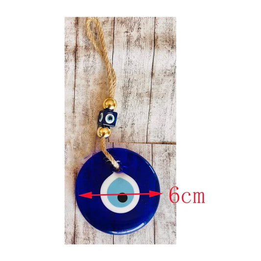 Evil Eye Wall Hanging – Glass Blue Nazar Charm for Home Protection & Decorative Blessing
