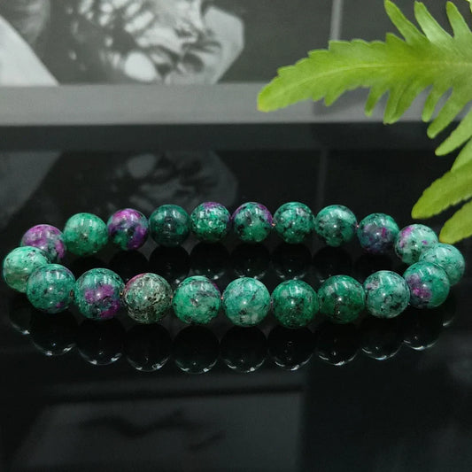 8MM Natural Epidote Zoisite Stone Bead Bracelet – Quartz, Lava & Tiger Eye Jewelry for Men & Women